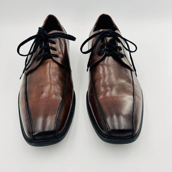 Kenneth Cole Reaction Get Busy Brown Leather Oxfords Size 11 - Picture 2 of 12